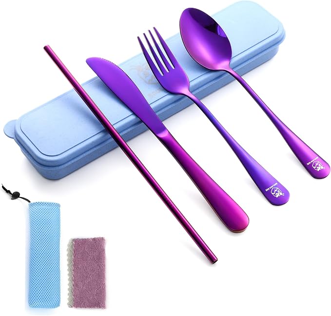Boulder Bee | Travel Utensils Set | Reusable Camping Cutlery Set | Stainless by BoulderBee