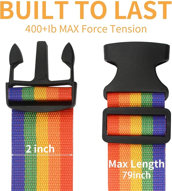 BILIONE 4 Pack Luggage Straps 79" Long Belts Keep Suitcase Secure While - Image 3