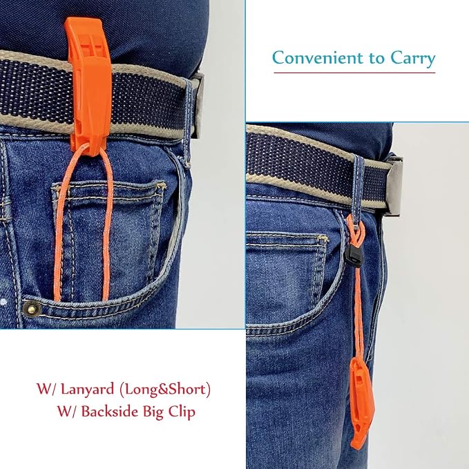 Emergency Safety Whistle with Lanyard, Loud Pea-Less Survival Whistles - Image 5