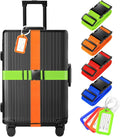 8 Pack Luggage Straps and Tags Set, Luggage Straps by Gostwo