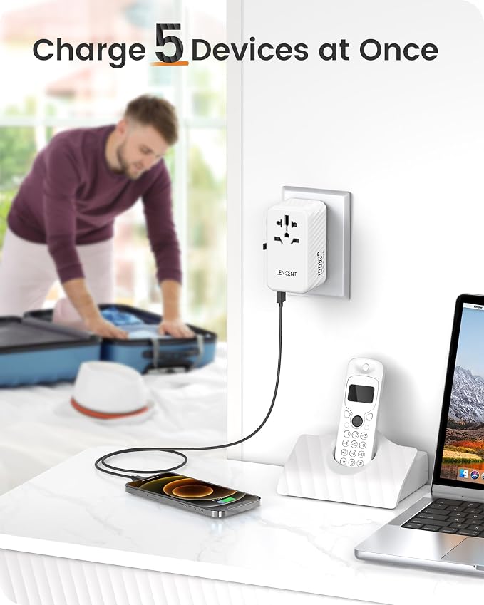 LENCENT Universal Travel Adapter, 100W GaN International Fast Charger - Image 5
