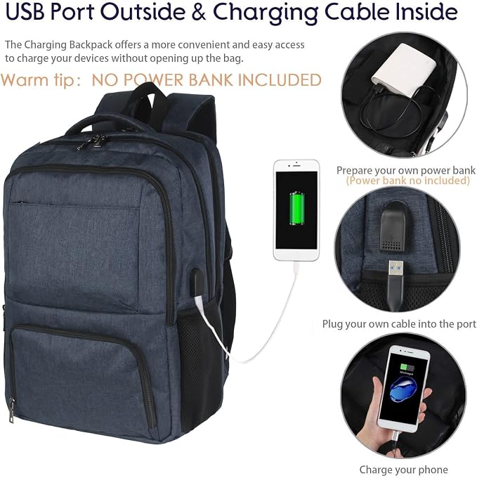 Laptop Backpack Fits 17 Inch Computer, Bussiness Travel Backpack - Image 5