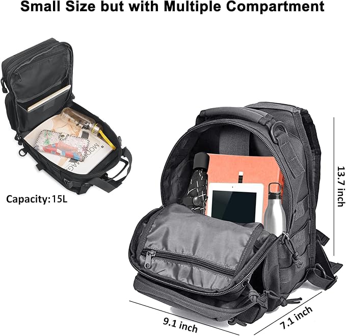 hopopower Tactical Sling Bag Pack Military Rover Shoulder Backpack EDC Assault - Image 2