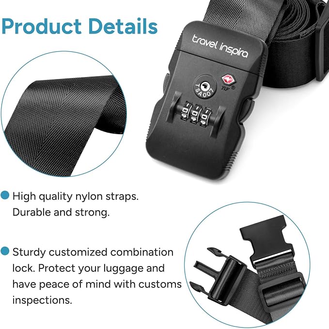 Travel Inspira TSA Lock Luggage Straps - Image 4