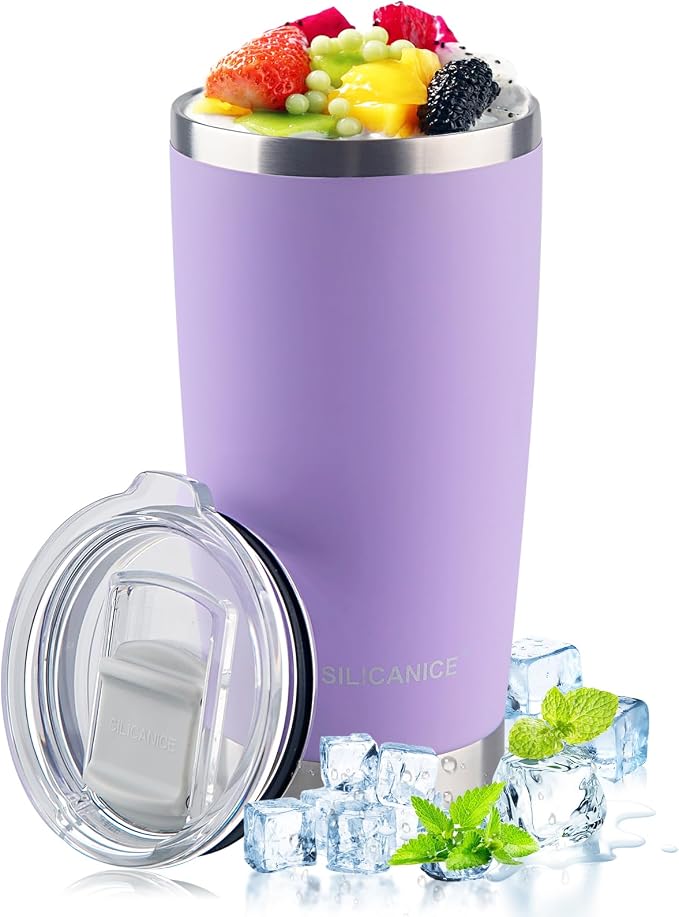 Purple 20 oz Coffee Tumbler by Patent-pendingstraw1secondoff1secondon3-secondclean