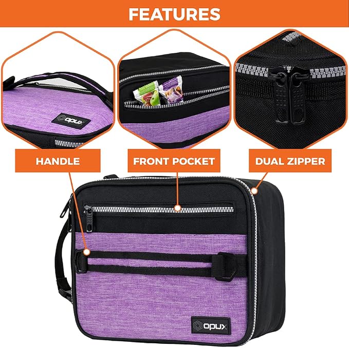 opux Insulated Lunch Box for Men Women Adult, Compact Lunch Bag for Kids Boy - Image 6