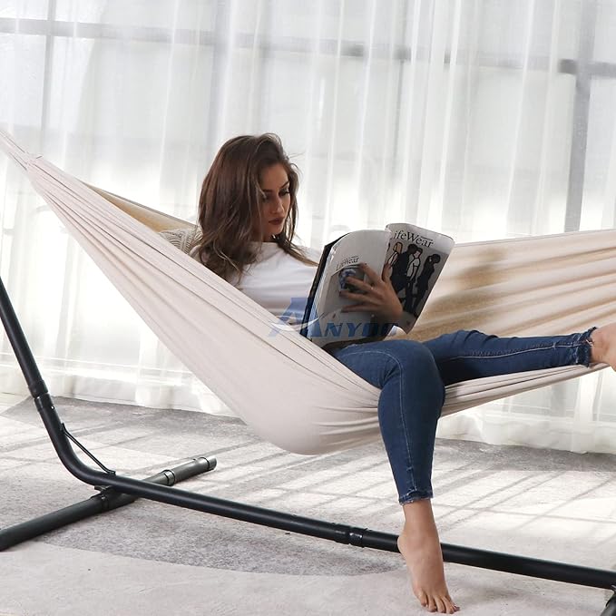 ANYOO Cotton Hammock Portable Camping Hammocks - Image 8