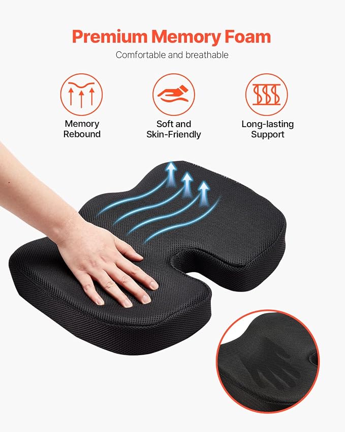 VEVOR Seat Cushion, Memory Foam Seat Chair Cushion - Image 4