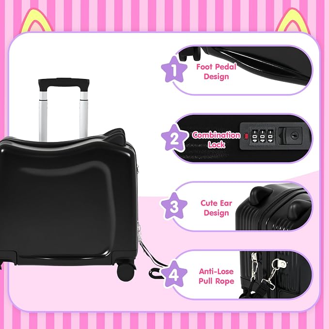 smilesun 20" Ride-On Travel Suitcase - Image 3