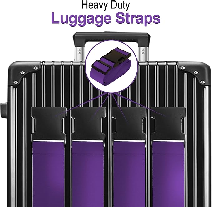 Luggage Straps for Suitcases TSA Approved Travel Belt 4 Pack by Chelmon - Image 3