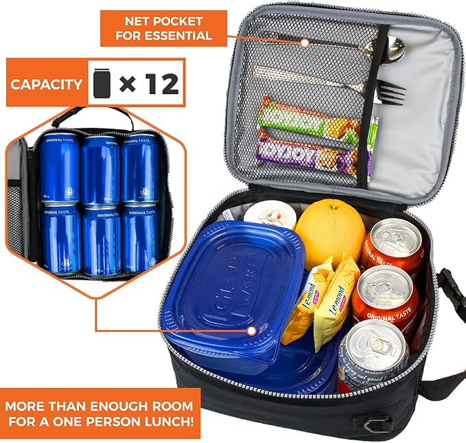 opux Insulated Lunch Box for Men Women Adult, Compact Lunch Bag for Kids Boy - Image 5