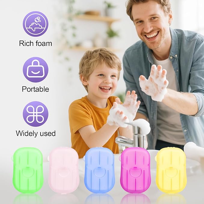 500PCS Eco Travel Soap Leaves, Portable Cleanser - Image 3