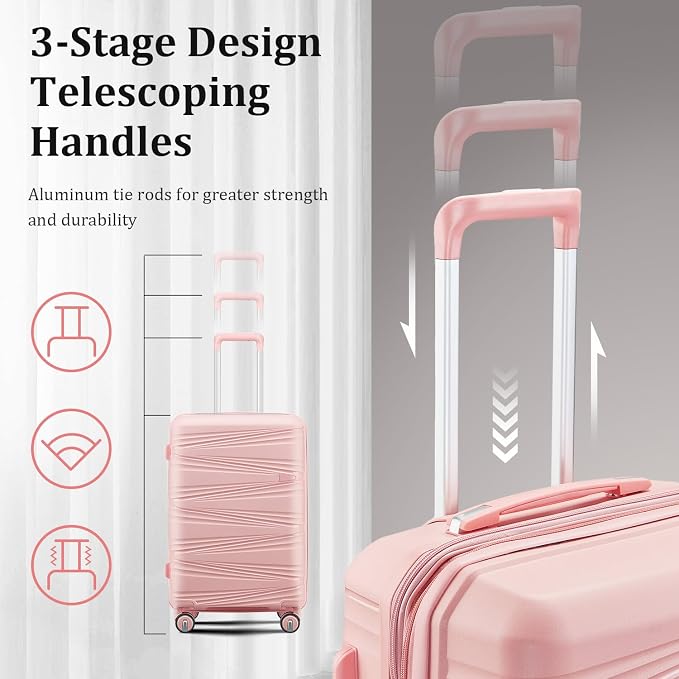 4-Piece Expandable Hardshell Luggage Set - Image 5