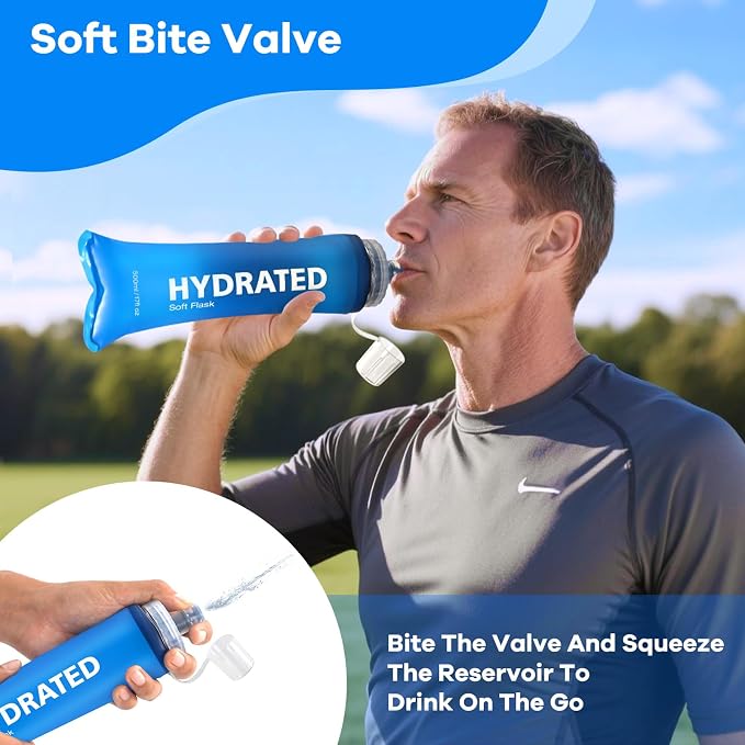 500ml Soft Flask 2Pack, TPU Collapsible Soft Water Bottle, 17oz Foldable TPU - Image 4