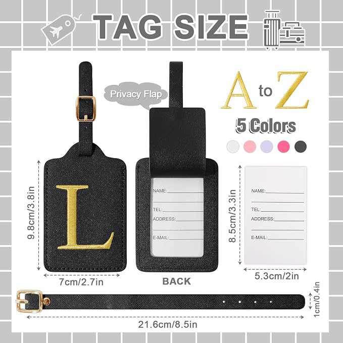 Personalized Initial Luggage Tags - Image 2