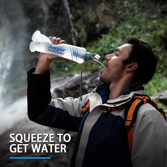 Collapsible Water Bottle with Filter - 1L Squeeze Water Filtered Bottle Camping - Image 5