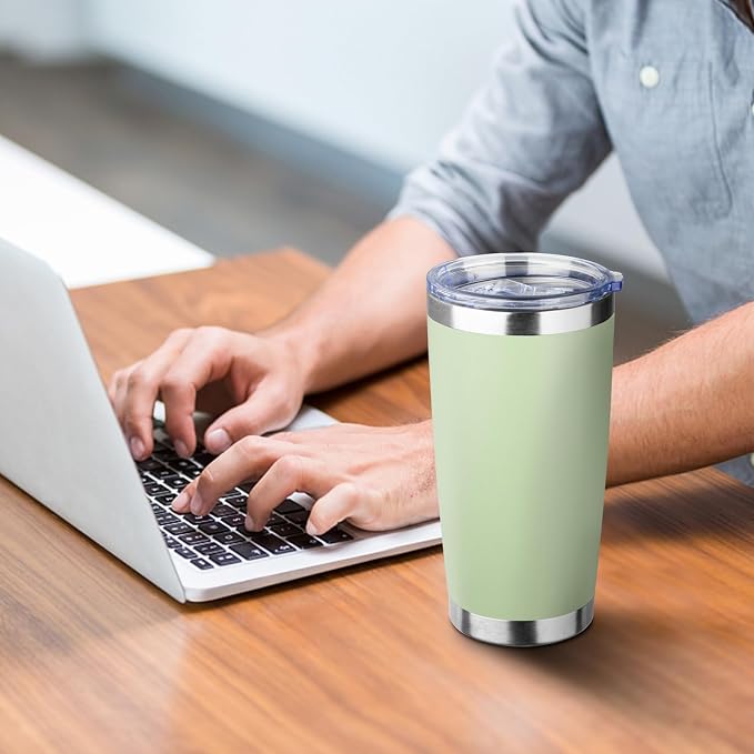 20oz Tumbler with Straw and Brush, Stainless Steel Vacuum Insulated tumbler - Image 5