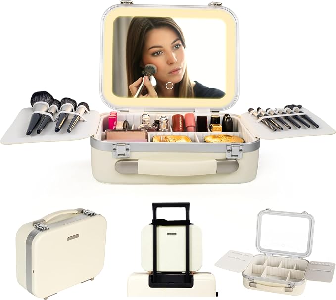 Lighted Makeup Case with Mirror by Unknown