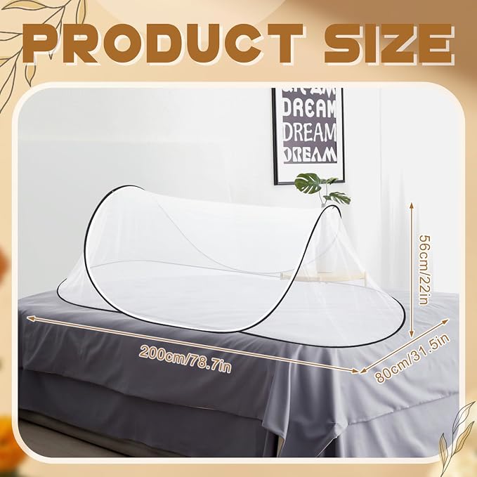 2 Pcs Large Pop up Mosquito Tent Portable Foldable Mosquito Bug Net - Image 2