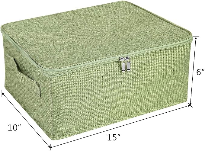 ANMINY Storage Bins with Zipper Lids 13 Qt Lidded Fabric Storage Boxes Baskets - Image 3