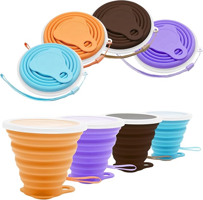 Litoexpe 4 Pack Silicone Collapsible Travel Cup Portable Folding Camping Cup by PRATICALPRODUCTS
