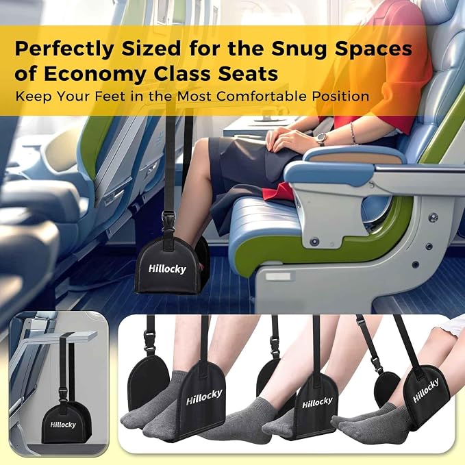 1 Pack - Foot Hammock for Plane Travel, Portable Airplane Foot Hammock - Image 3
