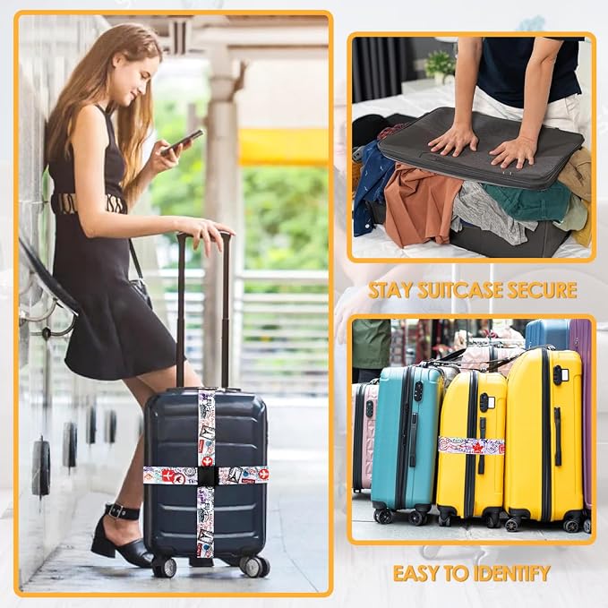 Adjustable Travel Luggage Strap Suitcase Belt Travel Bag Accessories 1.96 in W - Image 5