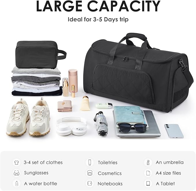 Rolling Garment Bag for Travel, Duffle Garment Bag - Image 4