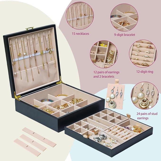 2-layer jewelry box，Jewelry Organizer - Image 5