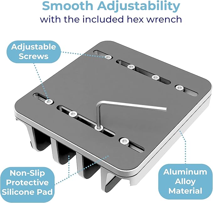 Adjustable Laptop Stand, 5 Slots, Aluminum Space-Saving, - Image 5