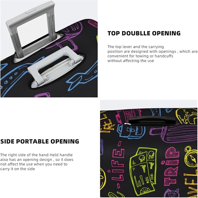 Trip Colored Graffiti Travel-Life Style Luggage Cover Washable Suitcase - Image 4