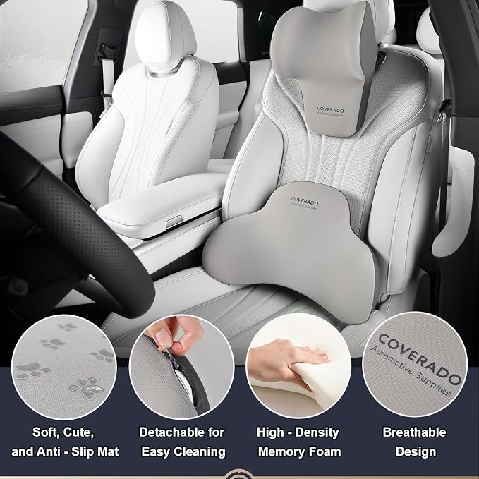 Coverado Lumbar Support and Headrest Pillow - Image 5