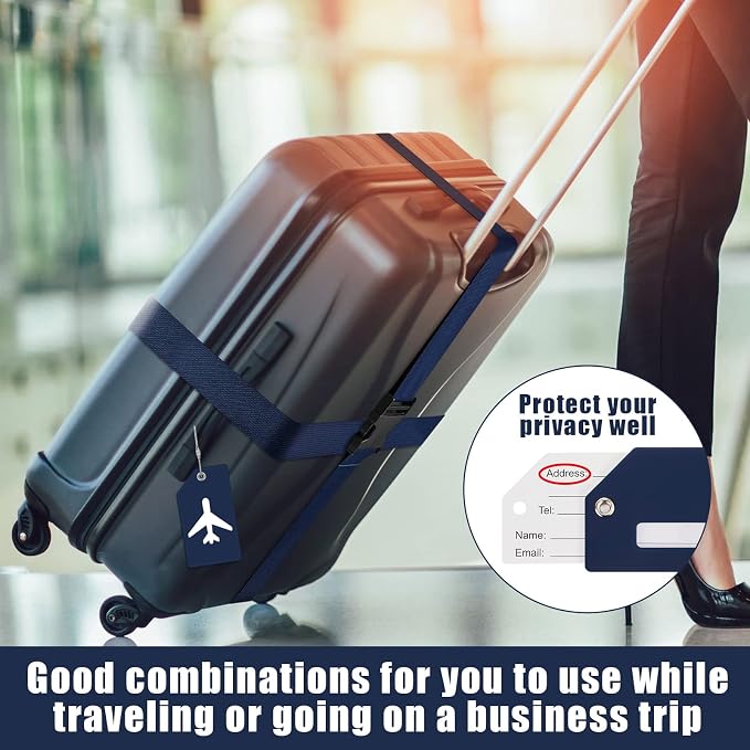 Weewooday 8 Pcs Luggage Straps Suitcase Tags Set - Image 6