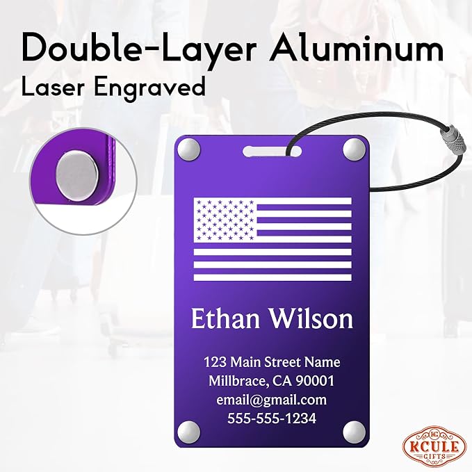 Personalized Luggage Tags: Custom Metal Luggage Tags - Image 3