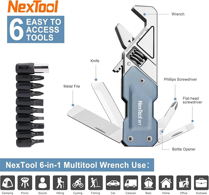 NexTool EDC Multi Tool, 6 in 1 Wrench Multitool - Image 7