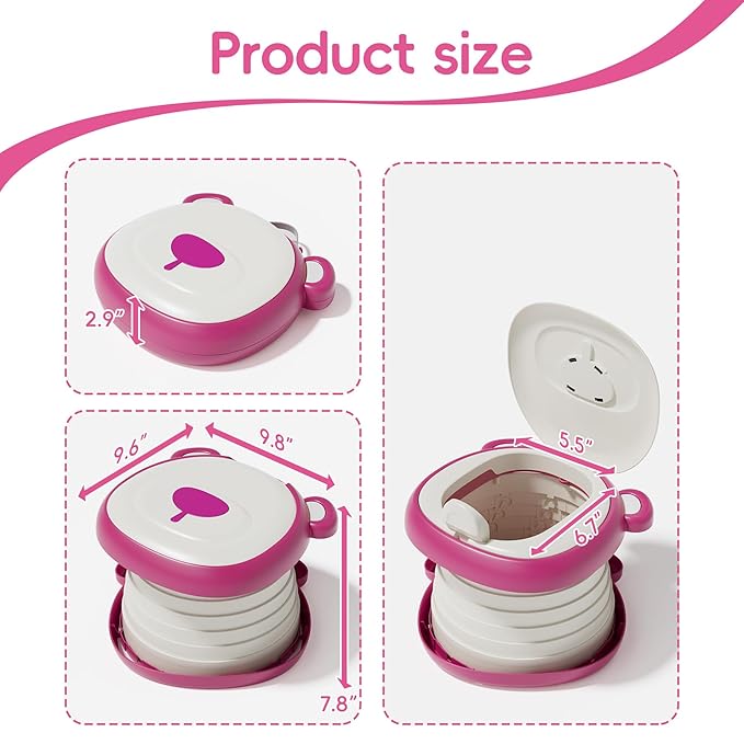 Travel Potty Seat for Toddler，Foldable Car Potty for Toddler, Portable Toilet - Image 6