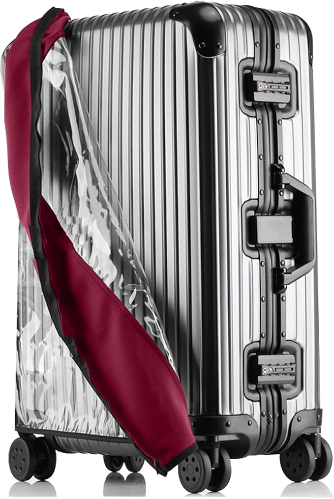 Transparent PVC Suitcase Cover, No Disassembly Required Clear Luggage Protector by Linpr