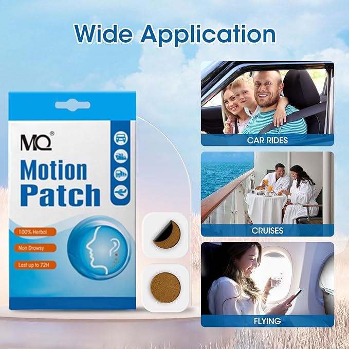 MQ Motion Sickness Patch, Non Drowsy Sea Sickness Patches Behind Ear - Image 6