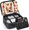 Mid-Size Makeup Bag with LED 1X5X10X20X30X Magnifying Mirror and Travel Makeup by saiggnyyVANITYMIRROR