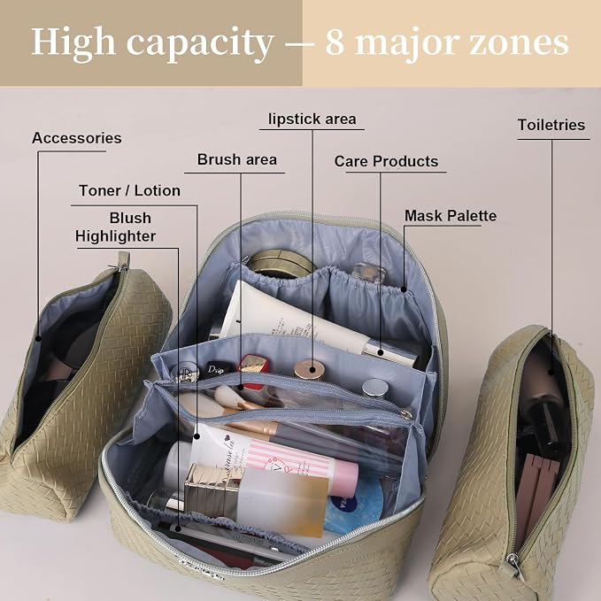 BOYATU Travel Makeup Bags for Women: Large Cosmetic Bag - Image 3