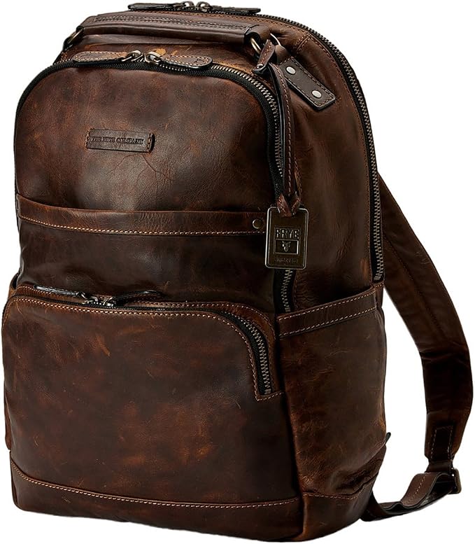 FRYE Men's Logan Antique Pull Up Backpack, Dark Brown, One Size by TheFryeCompany