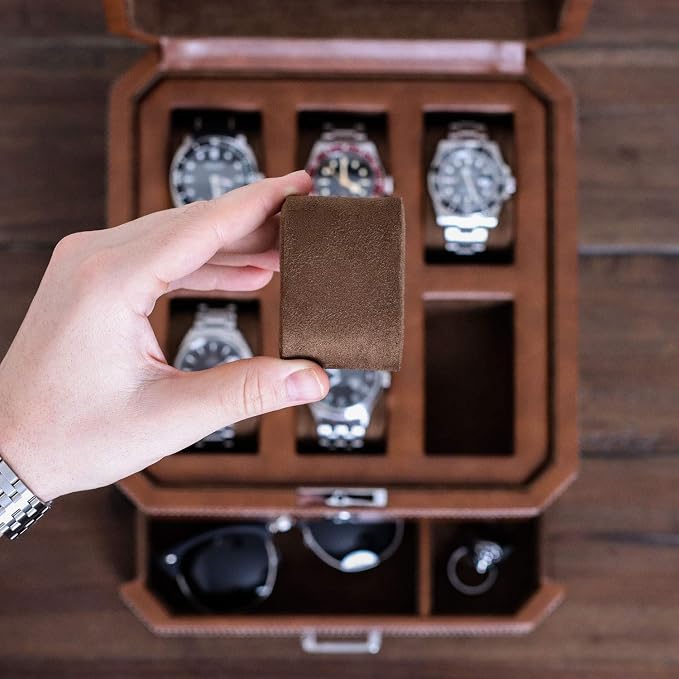 ROTHWELL 6 Slot Leather Watch Box - Image 8