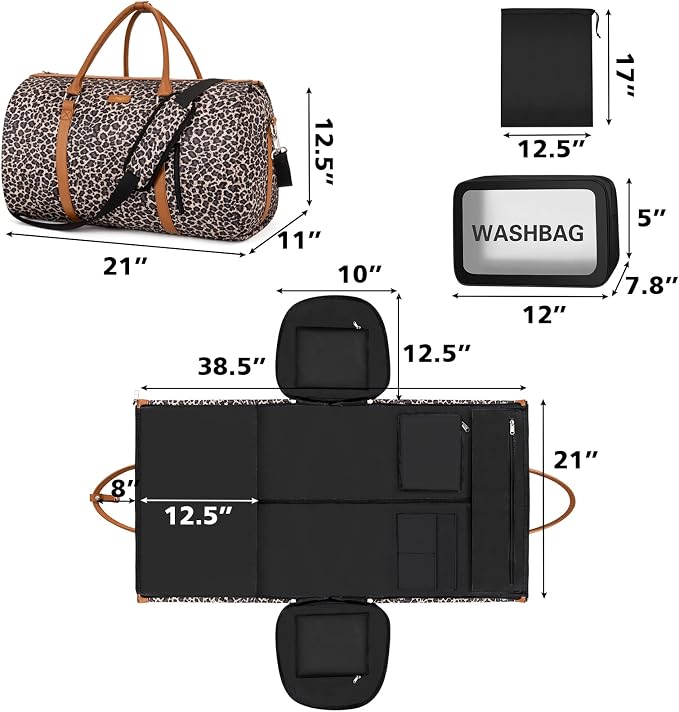 Garment Bag for Travel Convertible Carry On Garment Bag Large Travel Duffel - Image 5
