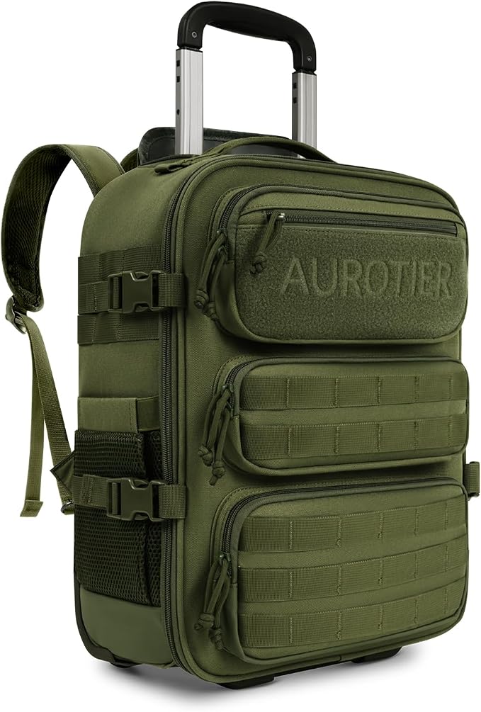 Rolling Tactical Laptop Backpack, Underseat Travel Backpack by AUROTIER