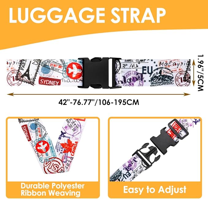Adjustable Travel Luggage Strap Suitcase Belt Travel Bag Accessories 1.96 in W - Image 2