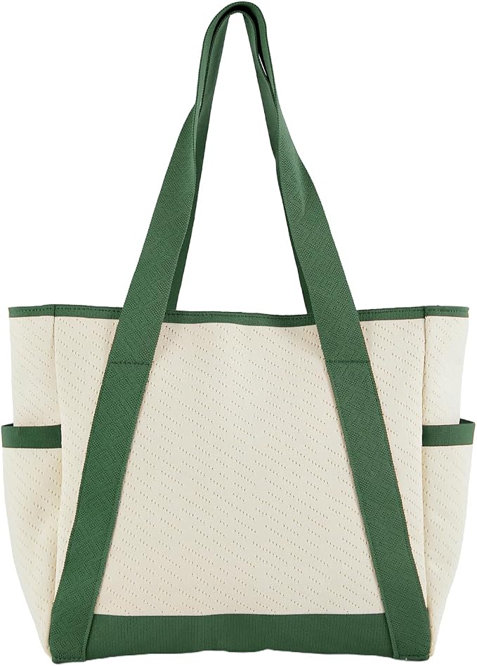 Large Canvas Tote Bag, with Laptop Sleeve and Multiple Pockets by SNOWLION