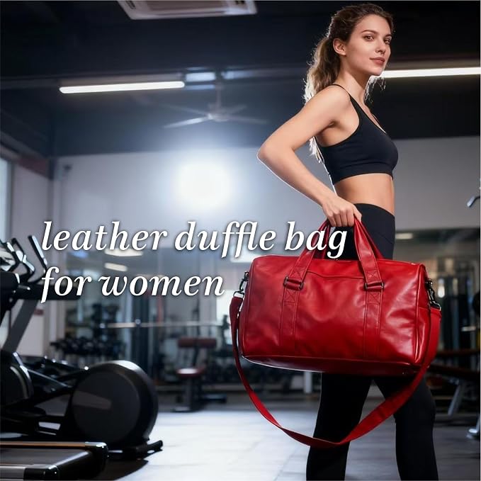 Leather Sports Gym Tote Bag - Image 2