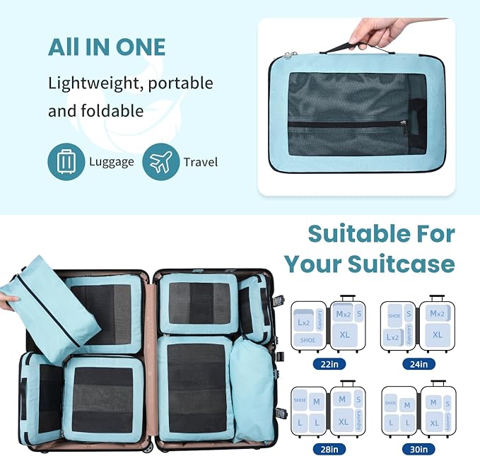 8 Set/6 Set/4 Set Compression Packing Cubes - Image 7