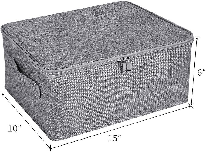 ANMINY 2PCS Storage Bins with Zipper Lids 13 Qt Lidded Fabric Storage Boxes - Image 3