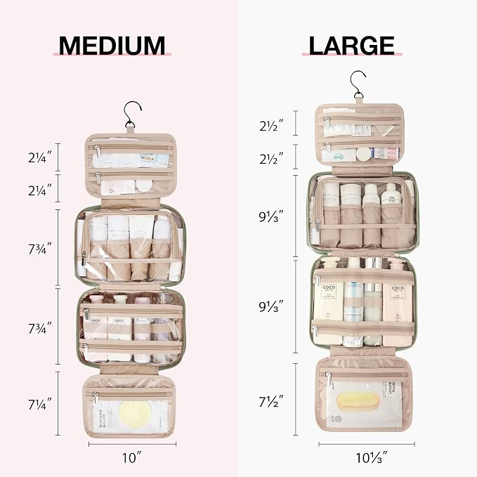 BAGSMART Toiletry Bag Hanging Travel Makeup Organizer - Image 3